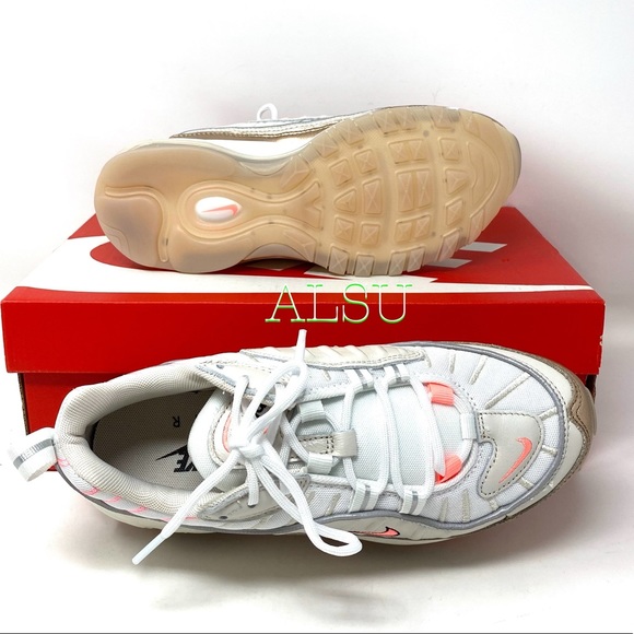 🎄SANTA’S DEAL 🎄 Nike Air Max 98 White Tan Women’s Sneakers Size 9.5 CI9907 100 - Picture 4 of 13